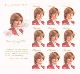 Tanzánia známky, Princezna Diana
